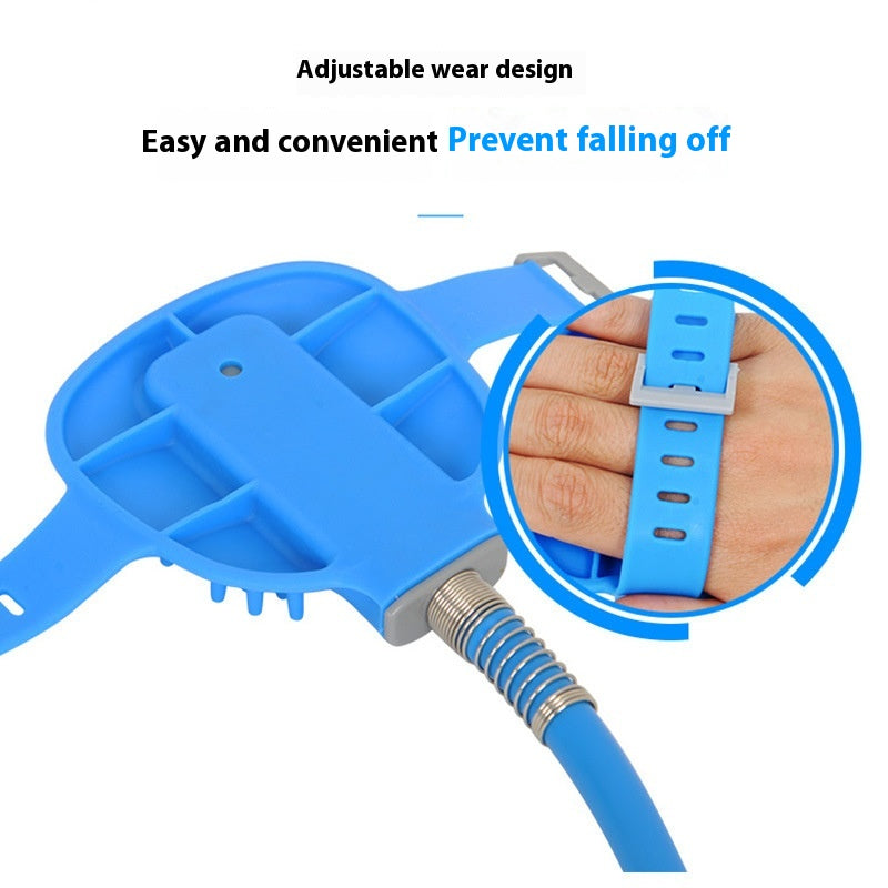KFX-6163261 Silicone Bathing Gloves with Hand-Held Massage Brush for Pet Showering