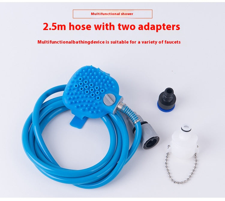 KFX-6163261 Silicone Bathing Gloves with Hand-Held Massage Brush for Pet Showering