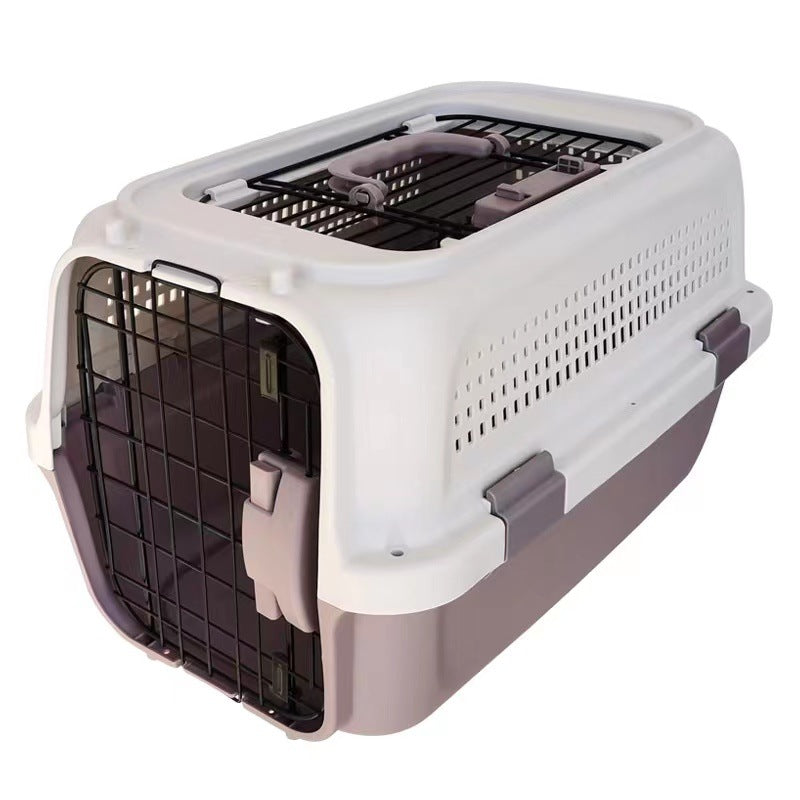 KFX-6165053 Pet Cat Air Travel Suitcase in Purple, Green, or Gray - Available in Various Sizes with Skylight Options