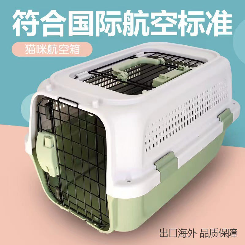 KFX-6165053 Pet Cat Air Travel Suitcase in Purple, Green, or Gray - Available in Various Sizes with Skylight Options