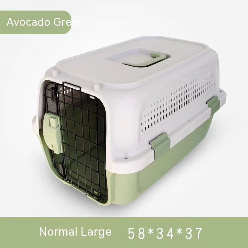 KFX-6165053 Pet Cat Air Travel Suitcase in Purple, Green, or Gray - Available in Various Sizes with Skylight Options