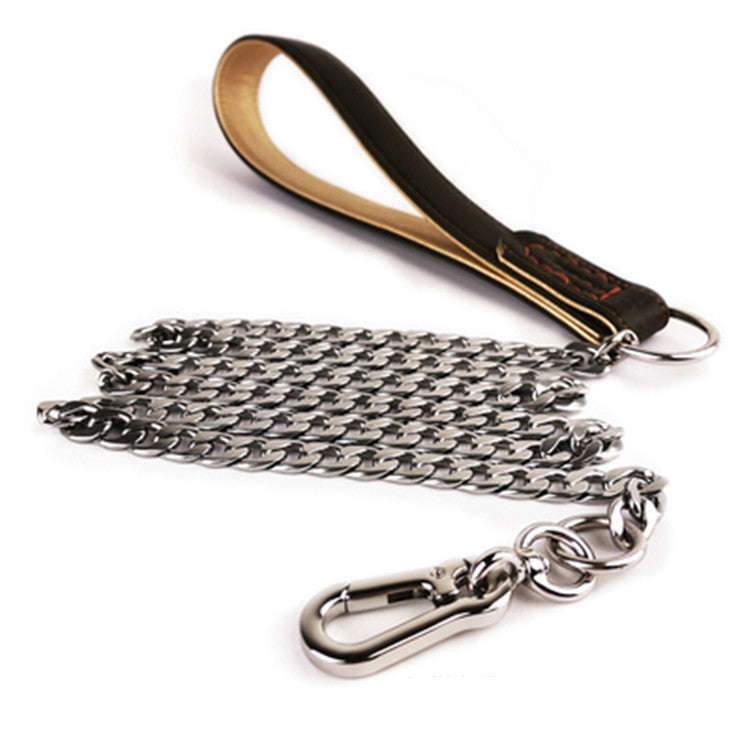 KFX-6165181 Stainless Steel Anti-Bite Chain Dog Leash - Durable Tracking Rope for Walking Pets