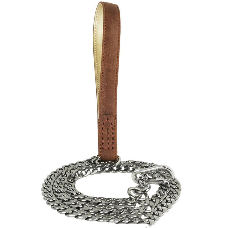KFX-6165181 Stainless Steel Anti-Bite Chain Dog Leash - Durable Tracking Rope for Walking Pets