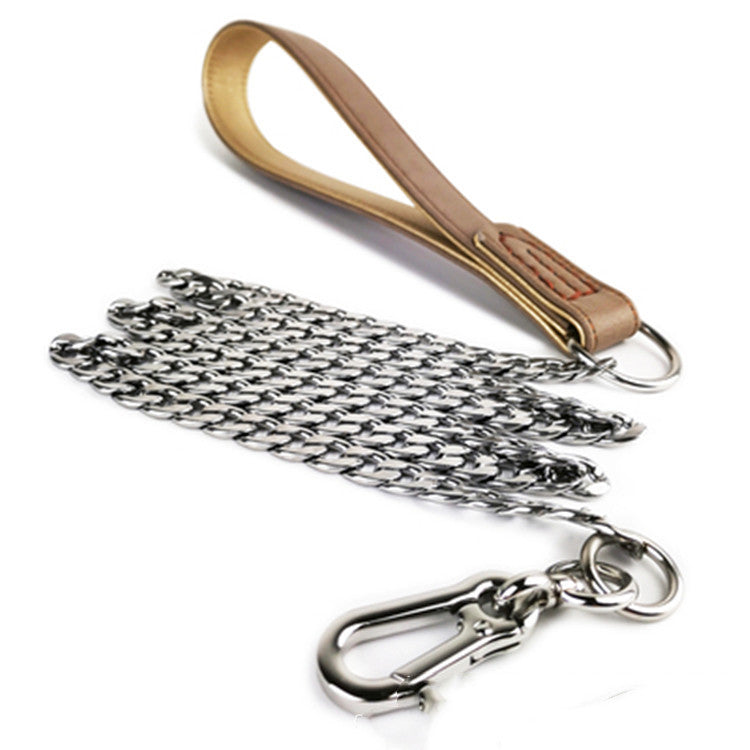 KFX-6165181 Stainless Steel Anti-Bite Chain Dog Leash - Durable Tracking Rope for Walking Pets