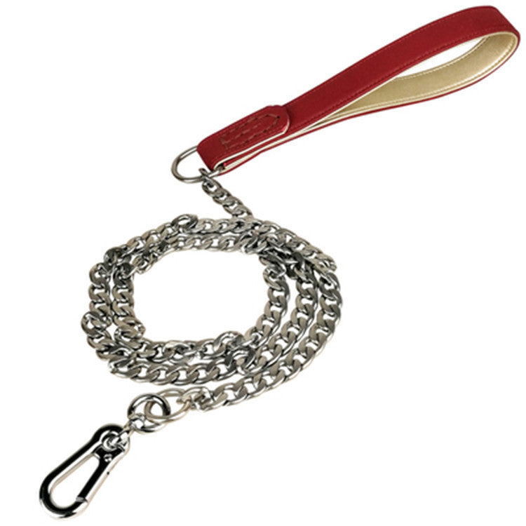 KFX-6165181 Stainless Steel Anti-Bite Chain Dog Leash - Durable Tracking Rope for Walking Pets