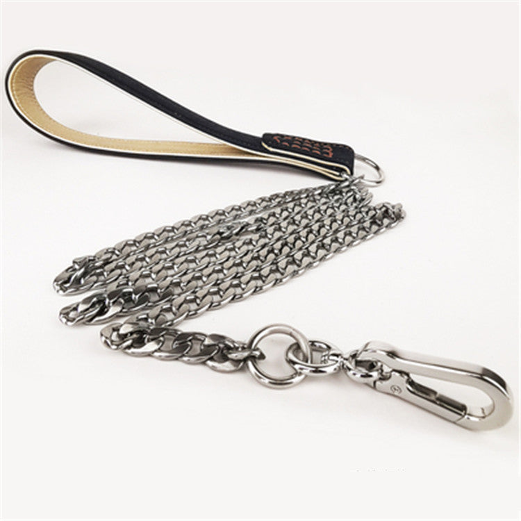 KFX-6165181 Stainless Steel Anti-Bite Chain Dog Leash - Durable Tracking Rope for Walking Pets