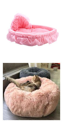 KFX-6165437 Cozy Lace Pet Nest for Cats - Small and Large Sizes Available in Pink, Purple, Green, and Gray