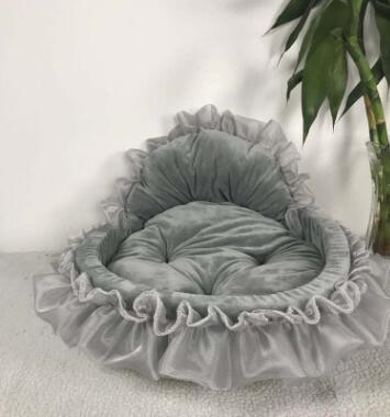 KFX-6165437 Cozy Lace Pet Nest for Cats - Small and Large Sizes Available in Pink, Purple, Green, and Gray