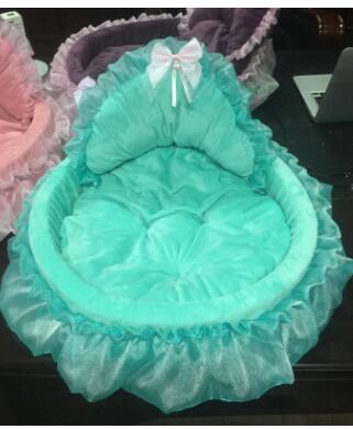 KFX-6165437 Cozy Lace Pet Nest for Cats - Small and Large Sizes Available in Pink, Purple, Green, and Gray