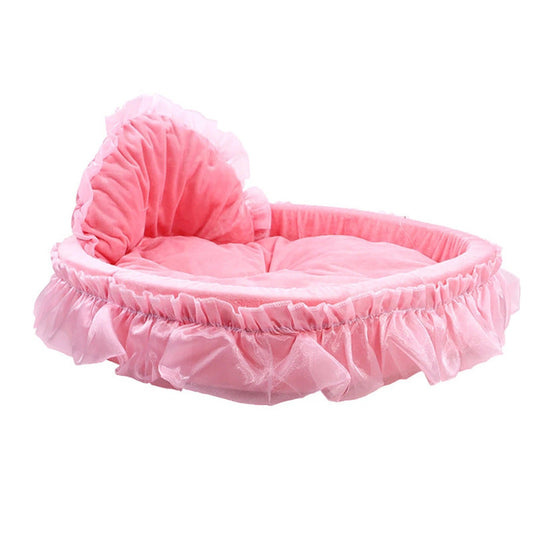 KFX-6165437 Cozy Lace Pet Nest for Cats - Small and Large Sizes Available in Pink, Purple, Green, and Gray