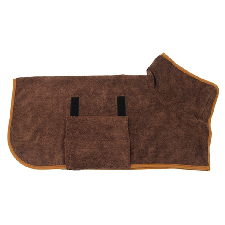 KFX-6165565 Super Absorbent Microfiber Dog Bathrobe with Adjustable Strap for Quick Drying