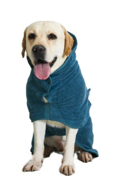 KFX-6165565 Super Absorbent Microfiber Dog Bathrobe with Adjustable Strap for Quick Drying