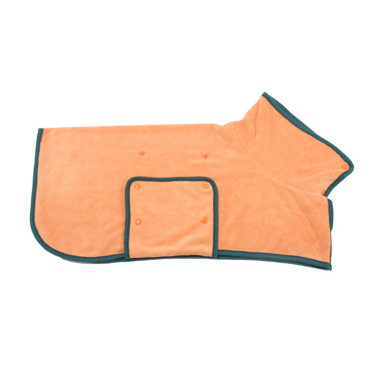 KFX-6165565 Super Absorbent Microfiber Dog Bathrobe with Adjustable Strap for Quick Drying