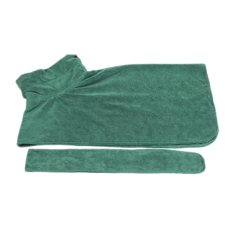 KFX-6165565 Super Absorbent Microfiber Dog Bathrobe with Adjustable Strap for Quick Drying