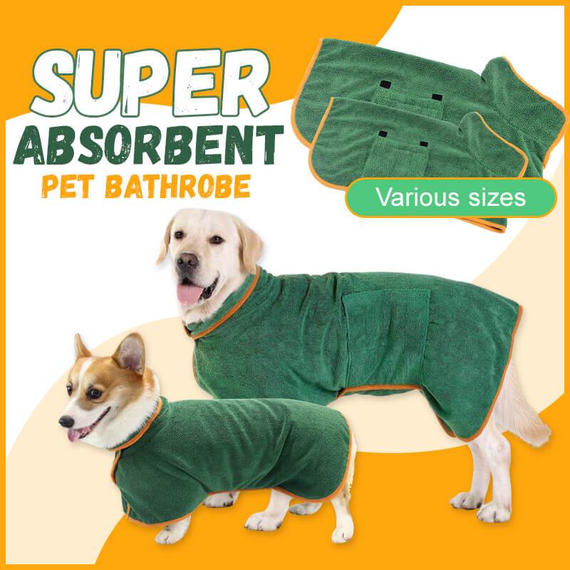 KFX-6165565 Super Absorbent Microfiber Dog Bathrobe with Adjustable Strap for Quick Drying