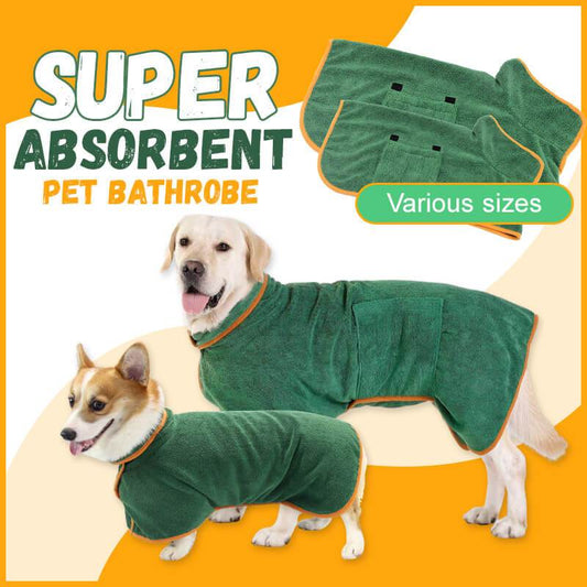 KFX-6165565 Super Absorbent Microfiber Dog Bathrobe with Adjustable Strap for Quick Drying