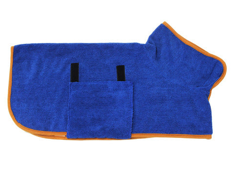 KFX-6165565 Super Absorbent Microfiber Dog Bathrobe with Adjustable Strap for Quick Drying