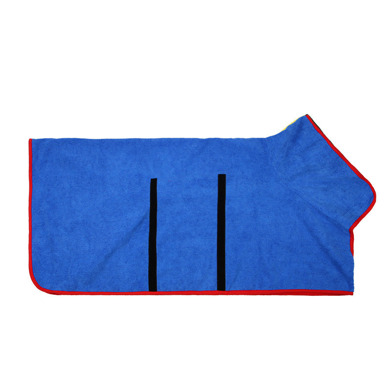 KFX-6165565 Super Absorbent Microfiber Dog Bathrobe with Adjustable Strap for Quick Drying