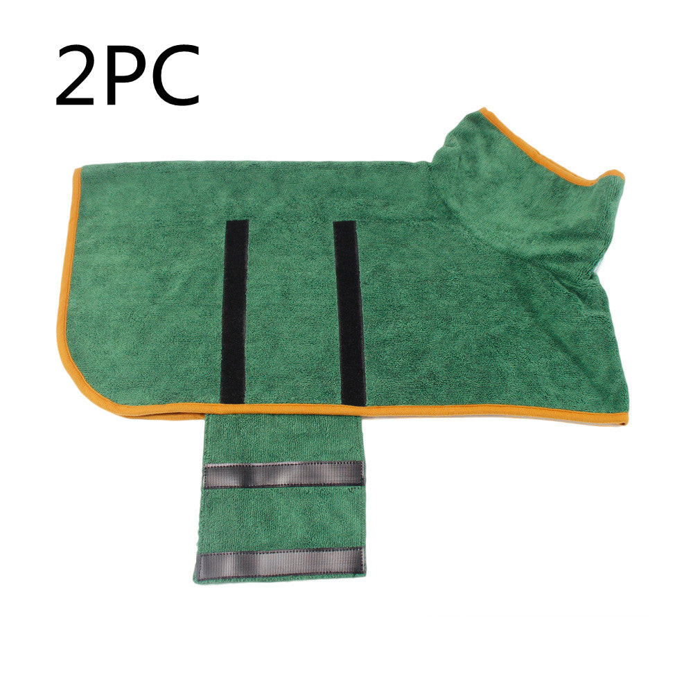 KFX-6165565 Super Absorbent Microfiber Dog Bathrobe with Adjustable Strap for Quick Drying