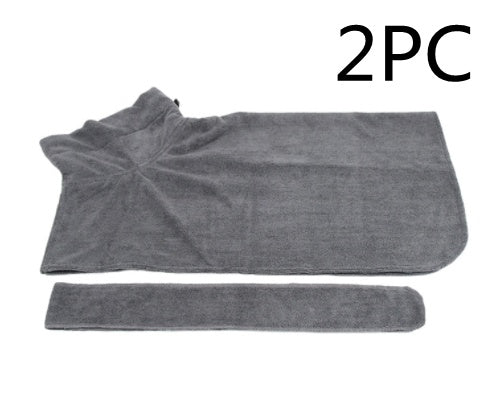 KFX-6165565 Super Absorbent Microfiber Dog Bathrobe with Adjustable Strap for Quick Drying