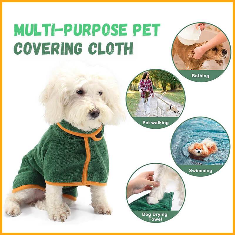 KFX-6165565 Super Absorbent Microfiber Dog Bathrobe with Adjustable Strap for Quick Drying