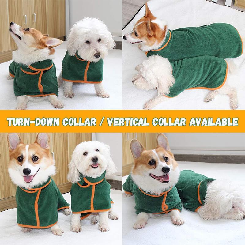 KFX-6165565 Super Absorbent Microfiber Dog Bathrobe with Adjustable Strap for Quick Drying