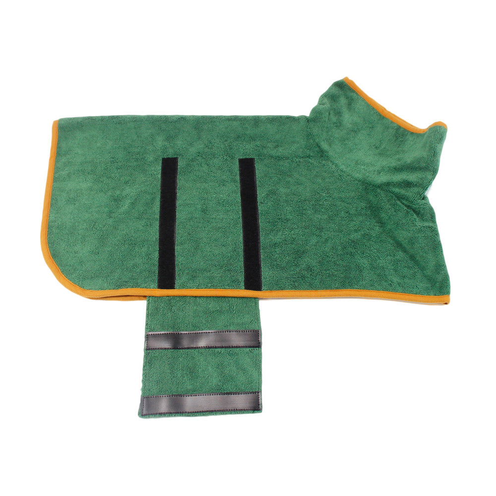 KFX-6165565 Super Absorbent Microfiber Dog Bathrobe with Adjustable Strap for Quick Drying