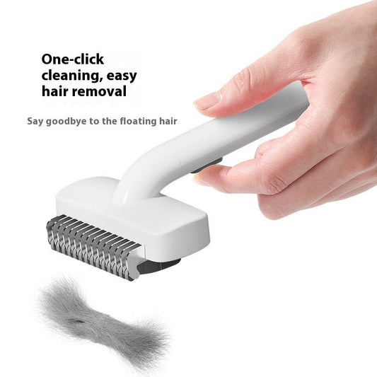 KFX-6166973 Pet Hair Unknotting Comb for Dogs and Cats - Floating Design, ABS & Stainless Steel, 3.3cm x 6.6cm x 18.7cm