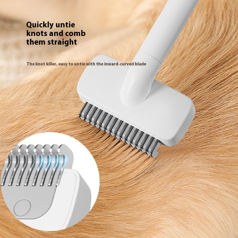KFX-6166973 Pet Hair Unknotting Comb for Dogs and Cats - Floating Design, ABS & Stainless Steel, 3.3cm x 6.6cm x 18.7cm