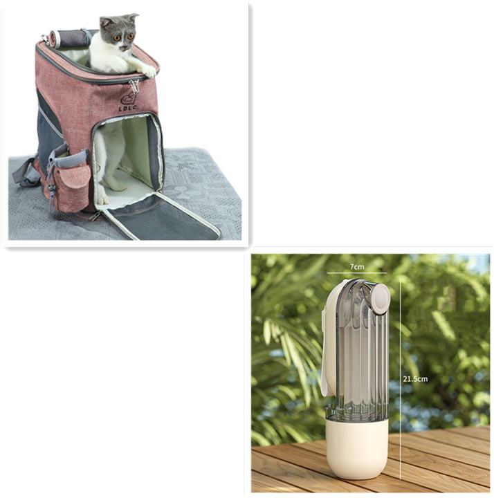 KFX-6167229 Portable 2-in-1 Pet Water Cup with Segment Design for Dog Walking, Non-Toxic and Easy to Clean