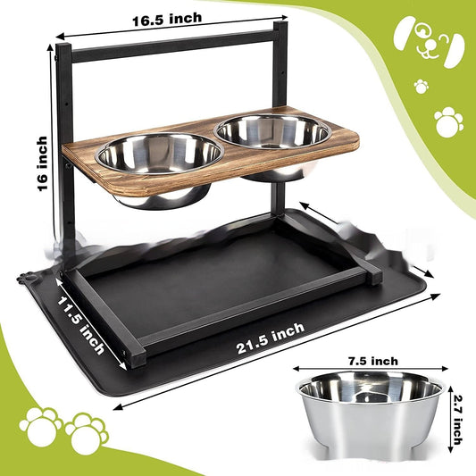 KFX-6167357 Elevate Feeding Time with Stylish 5-Inch, 9-Inch, and 13-Inch Black Dog Food and Water Bowls Set