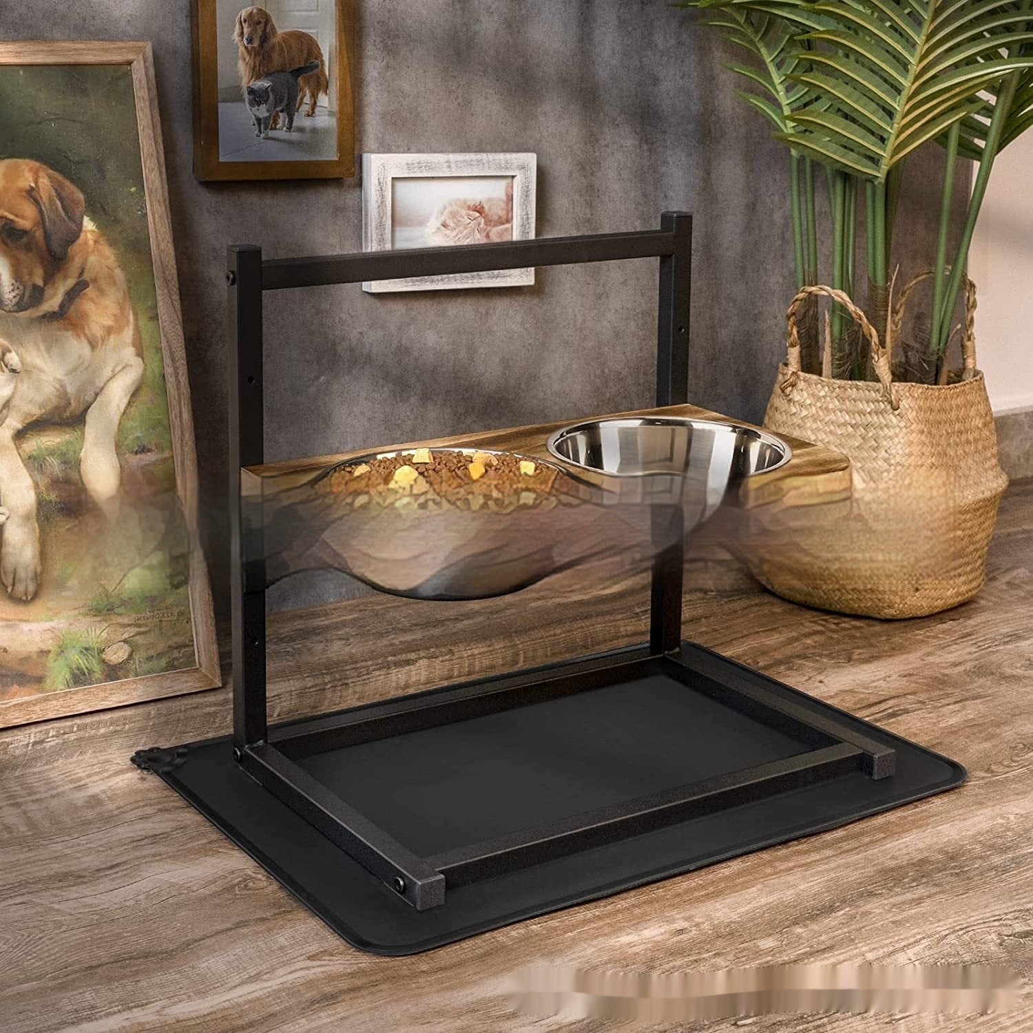 KFX-6167357 Elevate Feeding Time with Stylish 5-Inch, 9-Inch, and 13-Inch Black Dog Food and Water Bowls Set