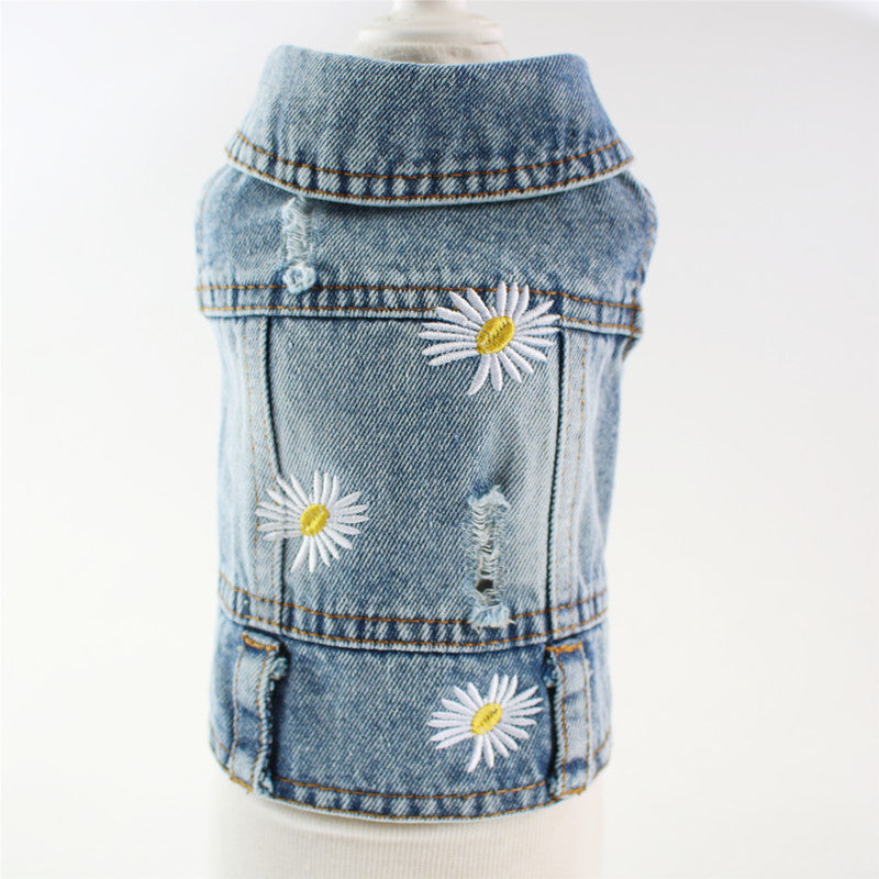 KFX-6167741 Embroidered Denim Skirt for Dogs in Plaid Designs, Multiple Sizes Available