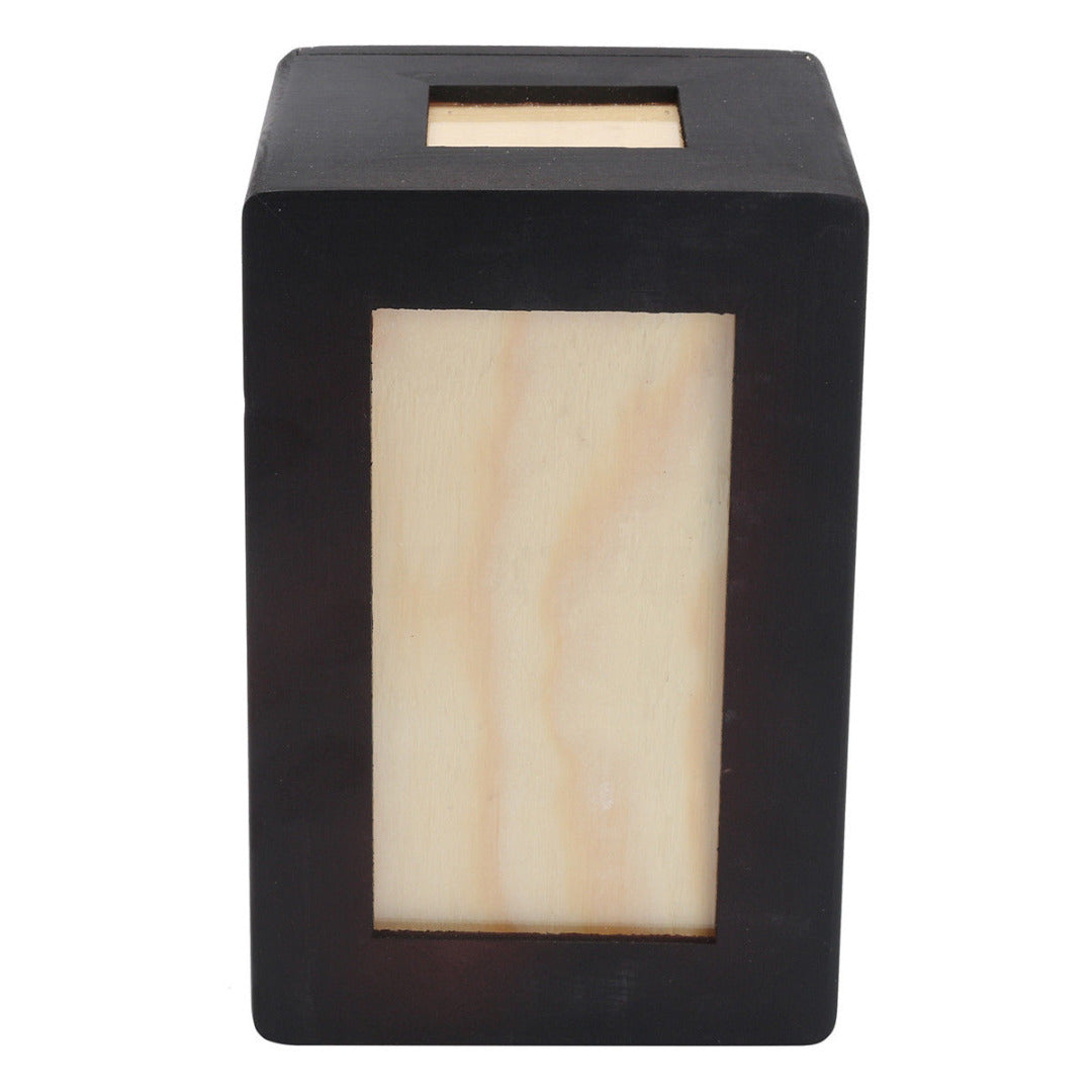 KFX-6172605 Cat Memorial Wooden Urn Box in Black - Natural Wood Pet Keepsake