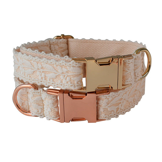 KFX-6172989 Lace Pet Collar with Adjustable Metal Buckle for Year-Round Comfort