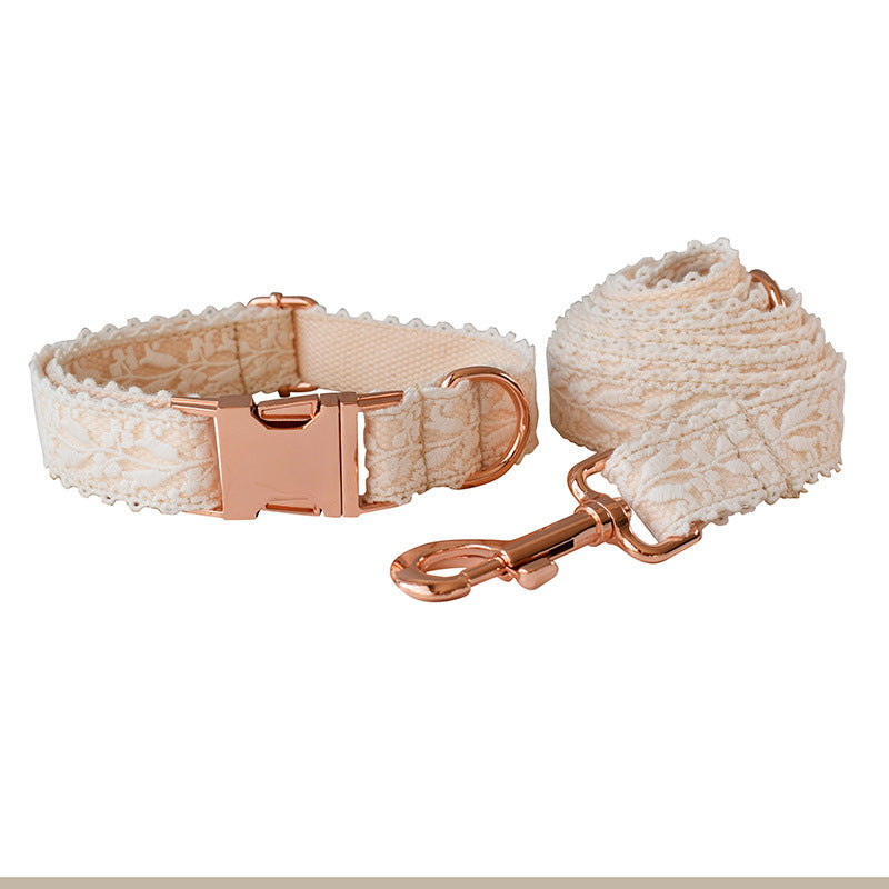 KFX-6172989 Lace Pet Collar with Adjustable Metal Buckle for Year-Round Comfort