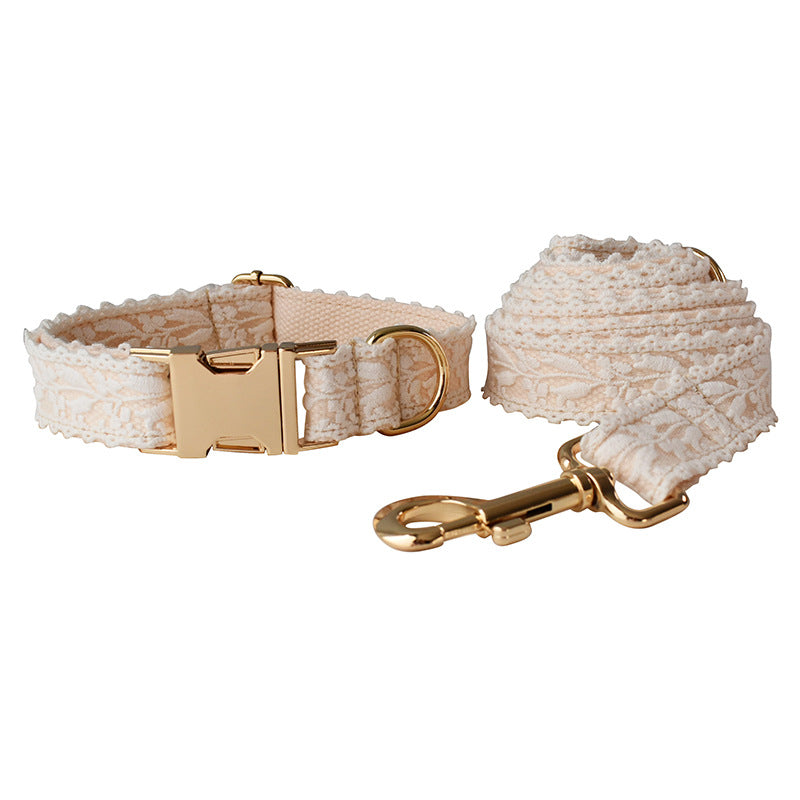 KFX-6172989 Lace Pet Collar with Adjustable Metal Buckle for Year-Round Comfort