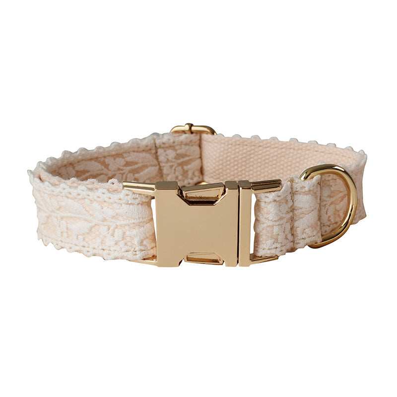 KFX-6172989 Lace Pet Collar with Adjustable Metal Buckle for Year-Round Comfort
