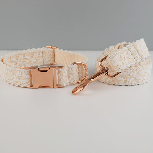 KFX-6172989 Lace Pet Collar with Adjustable Metal Buckle for Year-Round Comfort