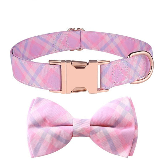 KFX-6173117 Rose Gold Bow Collar for Pets - Various Colors and Designs