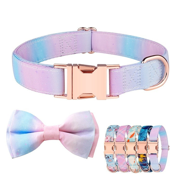 KFX-6173117 Rose Gold Bow Collar for Pets - Various Colors and Designs