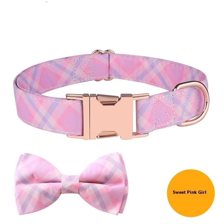 KFX-6173117 Rose Gold Bow Collar for Pets - Various Colors and Designs