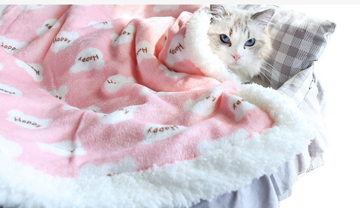 KFX-6176957 Cozy Thick Flannel Pet Seat Cushion for Winter Comfort