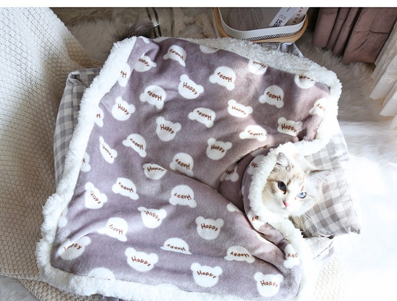 KFX-6176957 Cozy Thick Flannel Pet Seat Cushion for Winter Comfort