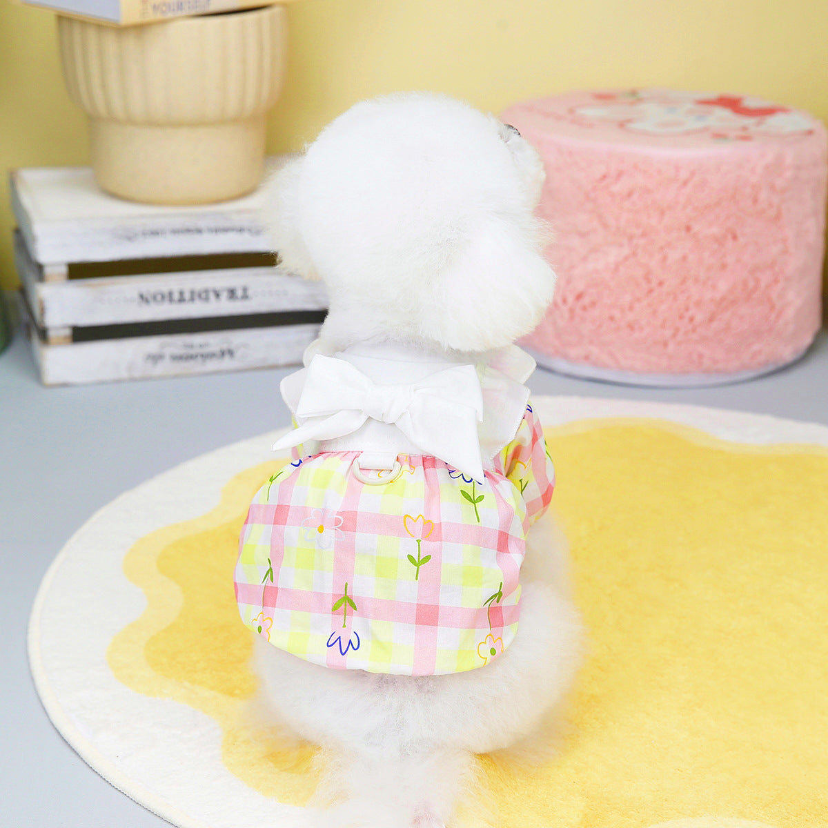 KFX-6177469 Pastoral Princess Style Pet Clothing for Small Dogs in Pink and Sky Blue