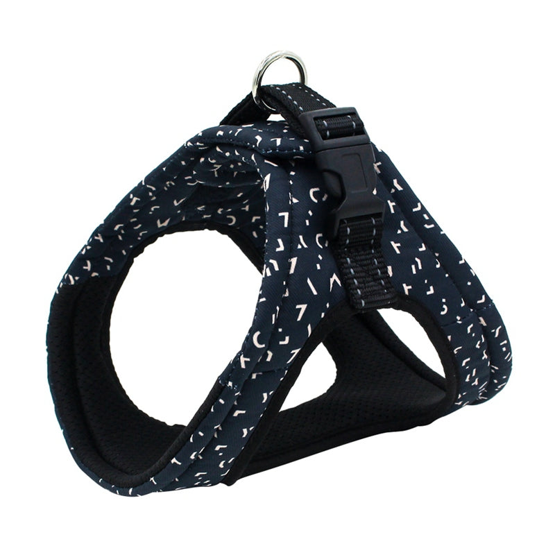 KFX-6178365 Reflective Mesh Dog Vest Harness with Quick-Release Seat Belt and Double Loop Design for Small to Medium Dogs