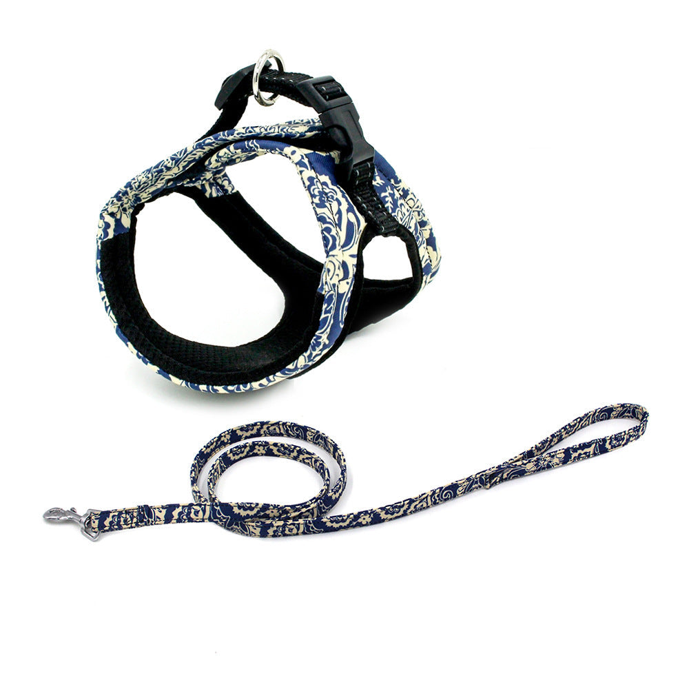 KFX-6178365 Reflective Mesh Dog Vest Harness with Quick-Release Seat Belt and Double Loop Design for Small to Medium Dogs