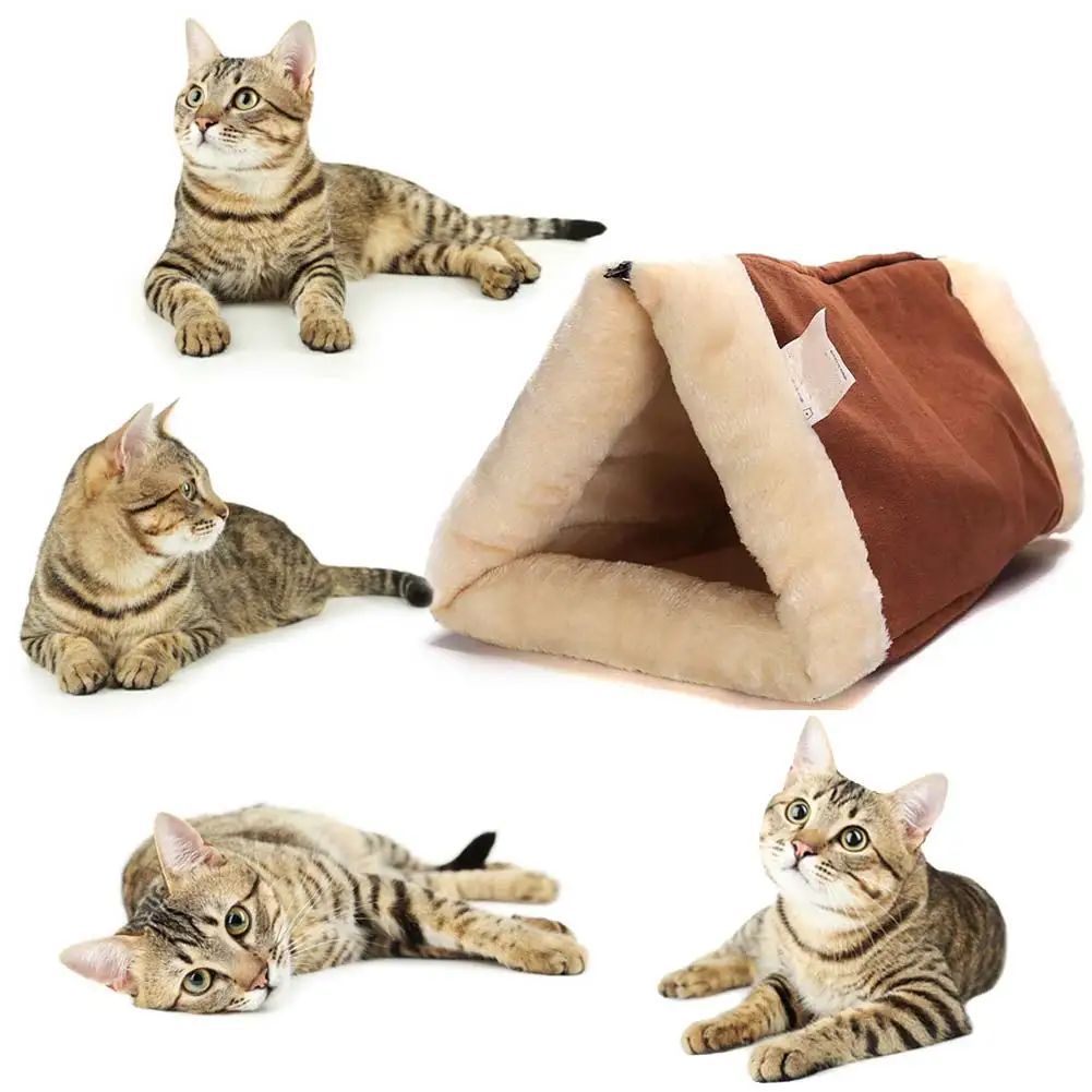 KFX-6178749 Foldable Snooze Tunnel Pet Bed - Comfortable Fleece Mat for Cats and Dogs, Multi-Purpose Design, Machine Washable