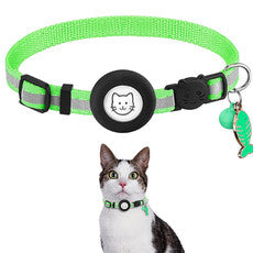 KFX-6178877 Reflective Striped Cat Collar with Anti-Missing Apple Airtag Tracker Sleeve