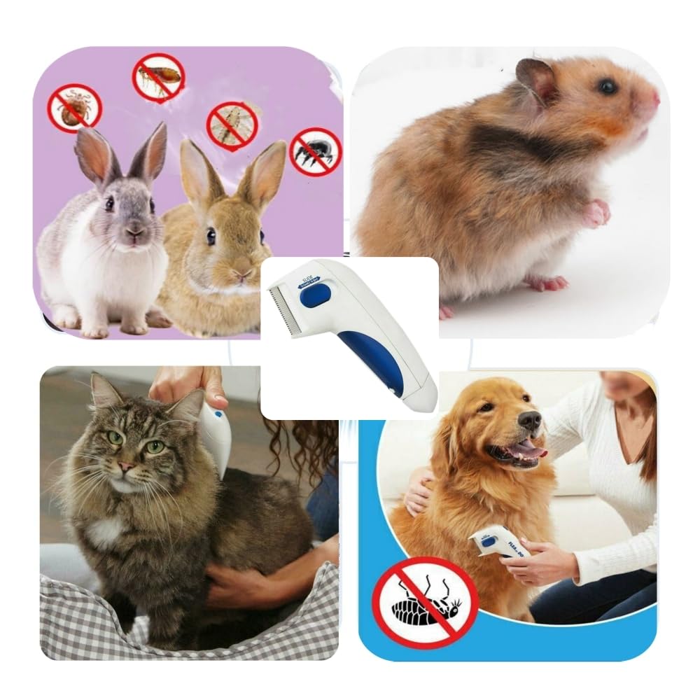 KFX-6180157 Electric Pet Comb for Grooming Cats, Dogs, and Rabbits - Cordless Hair Removal Brush for All Fur Lengths